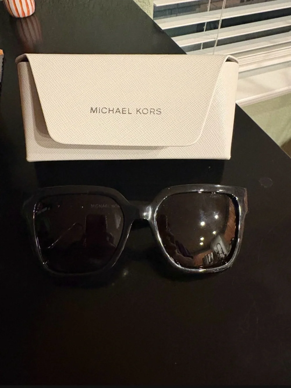 Michael Kors Black Square Women's Sunglasses with White Case